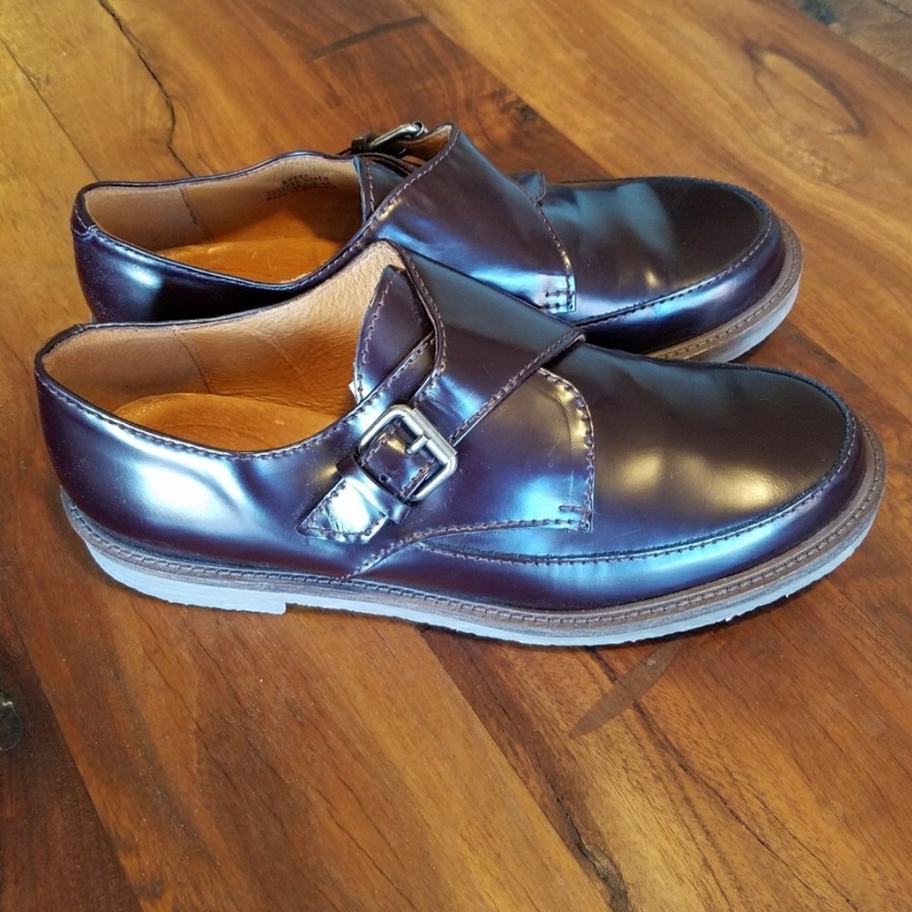 Madewell Buckle Strap Burgundy leather Oxford